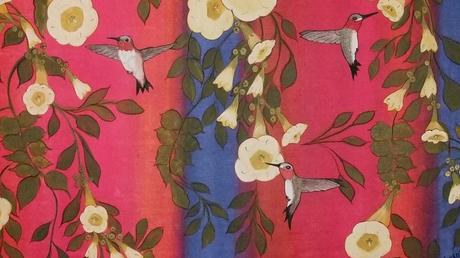 Hummingbird Picnic Painting by Cindy Micklos