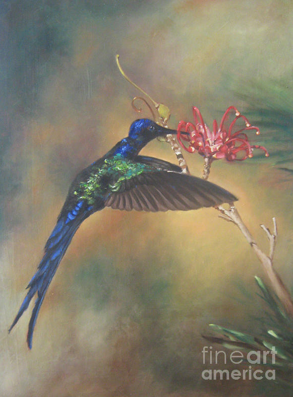 Bird Painting - Hummingbird by Rose Baggs Bird Painting - Hummingbird by Rose Baggs