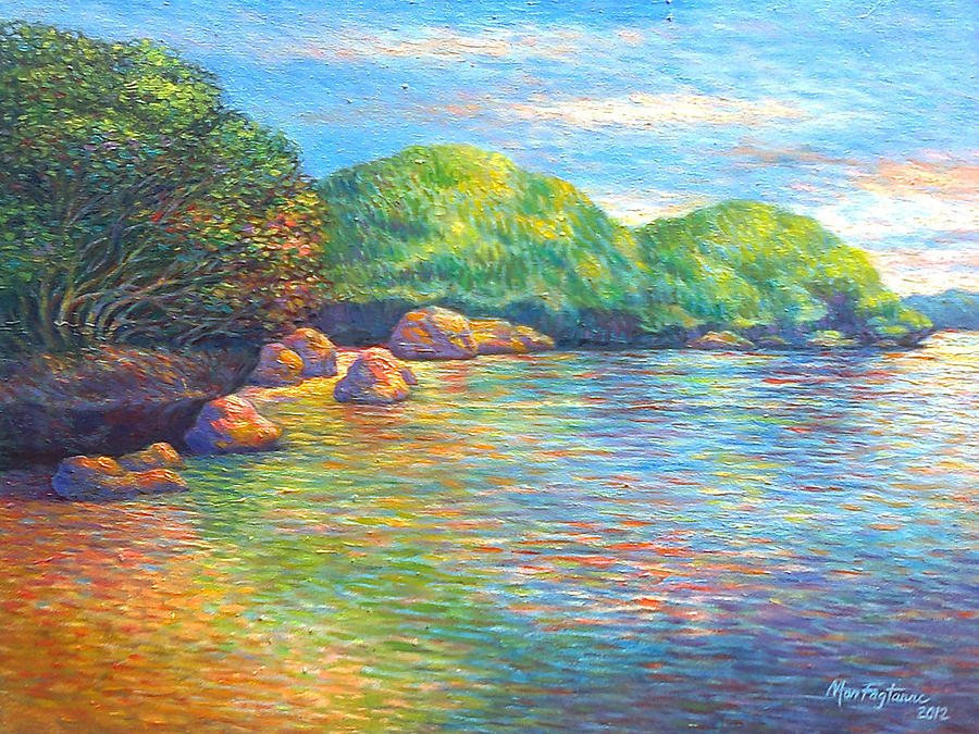 Hundred Islands Philippines Painting by Mon Fagtanac