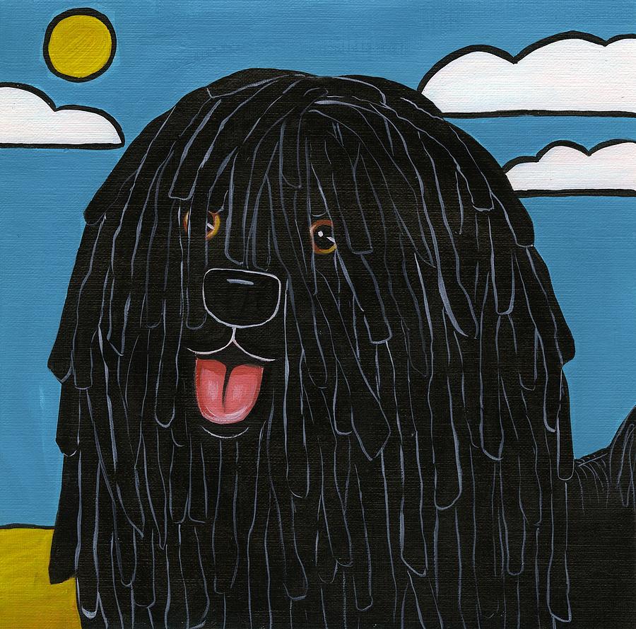 Hungarian Puli Painting by Leanne Wilkes