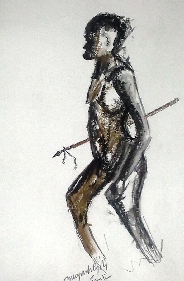 Figure Painting - Hunt by Mayank Gupta Figure Painting - Hunt by Mayank Gupta