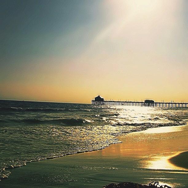 Beach Photograph - Huntington Beach Pier #beach #socal by Karen Winokan