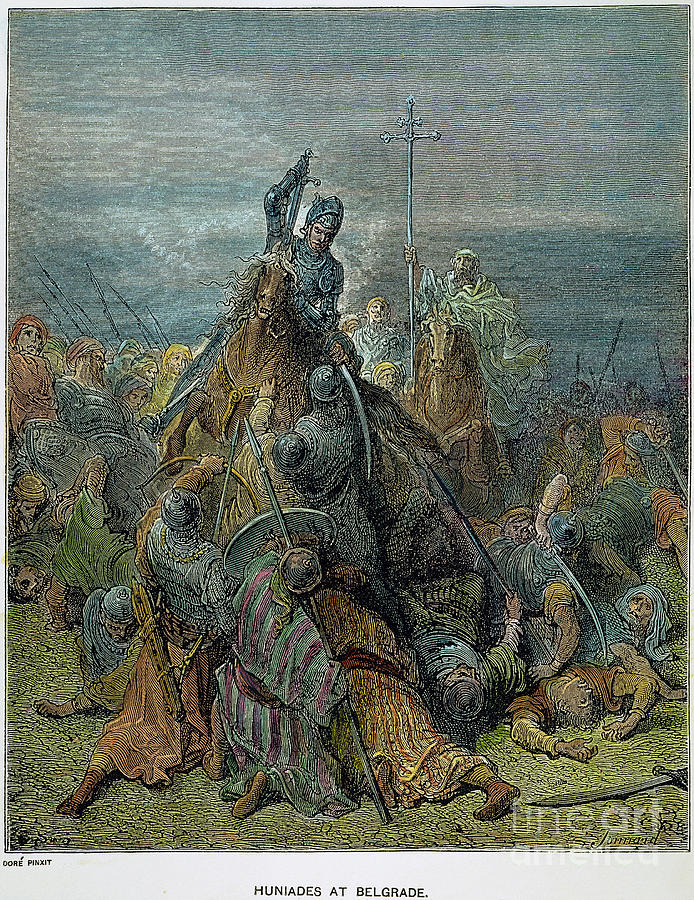 Hunyadi At Belgrade Drawing by Gustave Dore