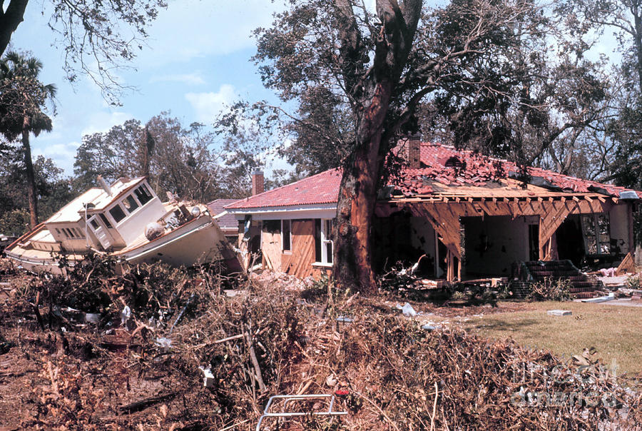 Huricane Camille Damage, 1969 Photograph by Science Source