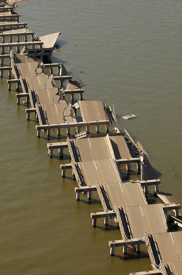Bridge Photograph - Hurricane Katrina Destroyed This by Everett
