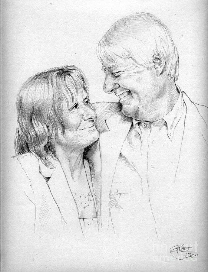 Husband And Wife Drawing by Gill Kaye Fine Art America