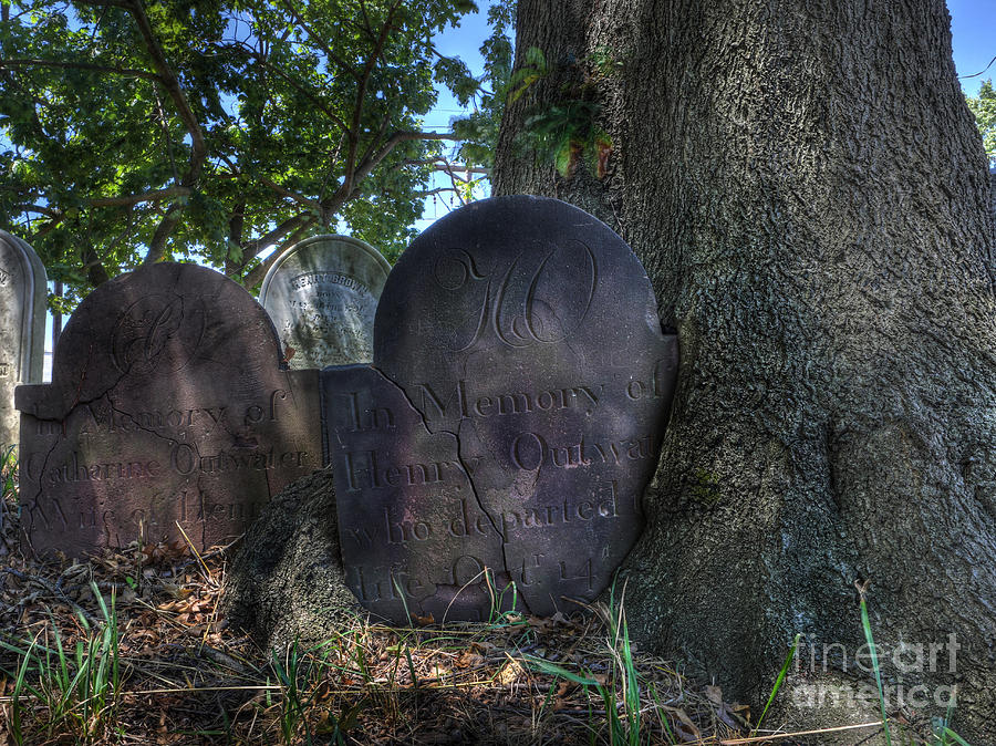 Husband and Wife Together Forever - Belleville Dutch Reformed Church - husband and wife grave Photograph by Lee Dos Santos