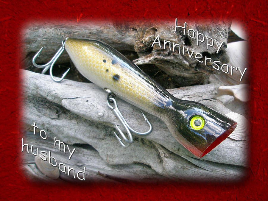 Husband Anniversary Card - Saltwater Fishing Lure - Popper