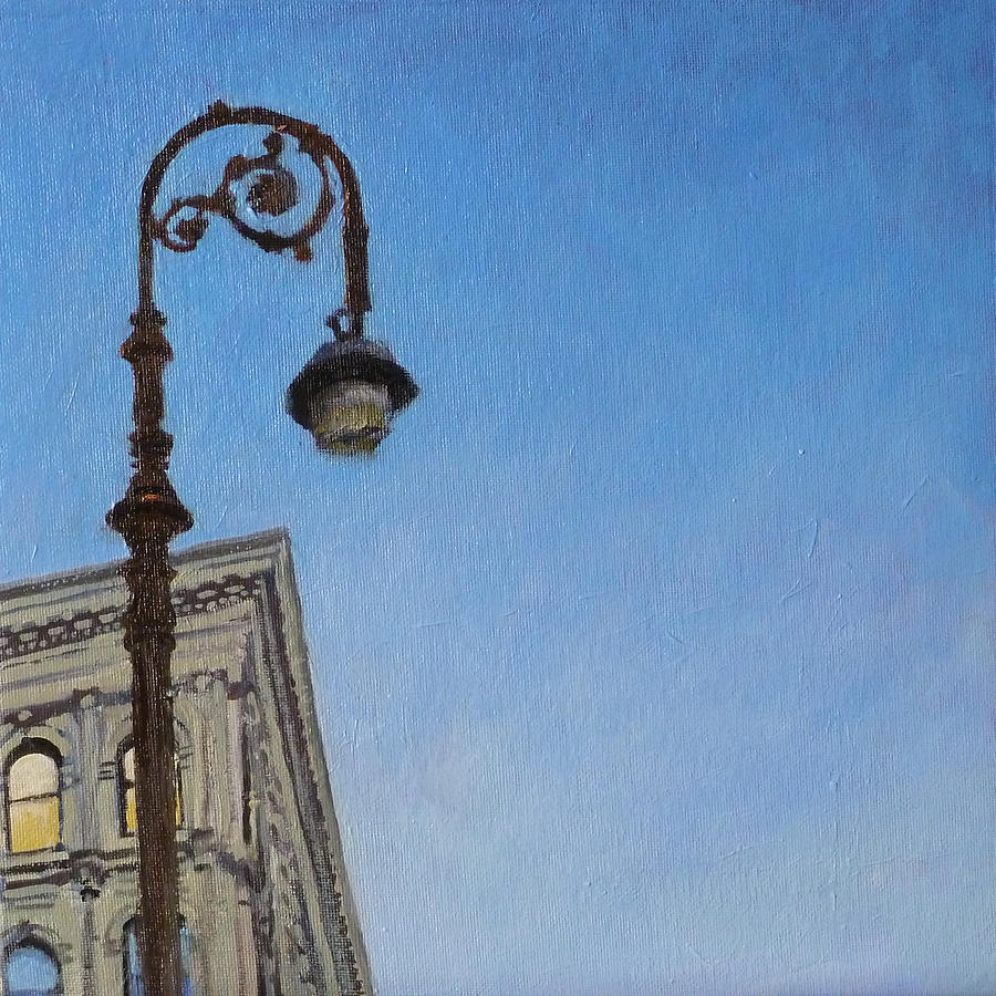 Hybrid Lamppost on Canal Street Painting by Peter Salwen