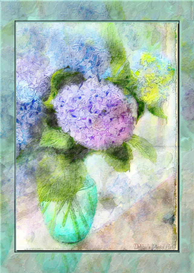 Hydrangea art greeting card Photograph by Debbie Portwood