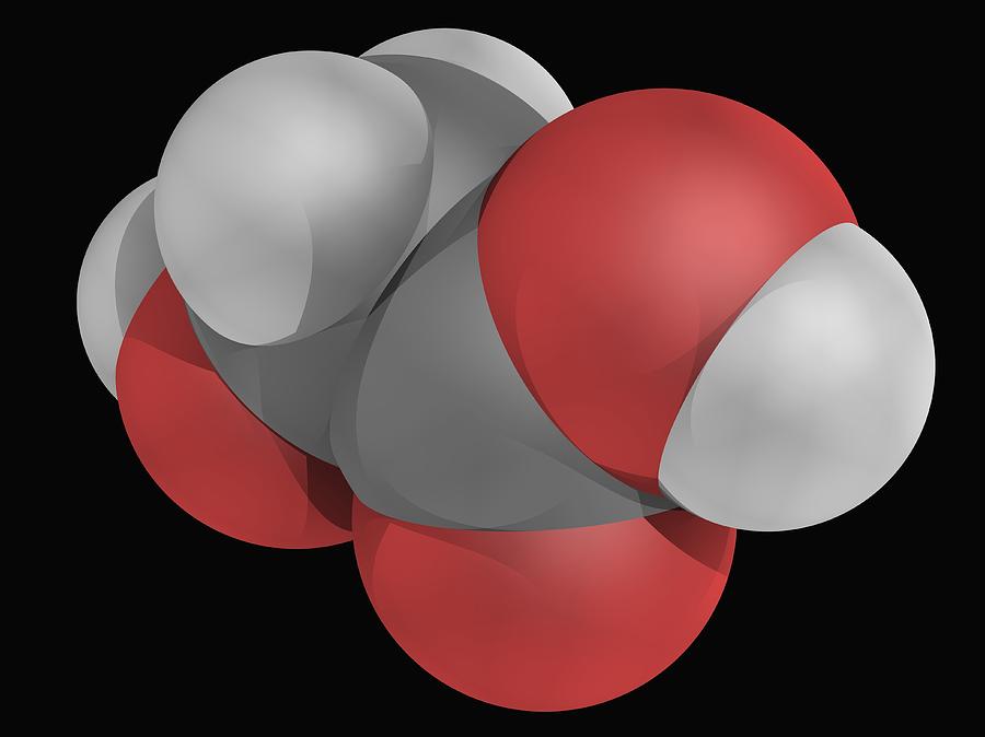 Hydroxyacetic Acid Molecule Digital Art by Laguna Design