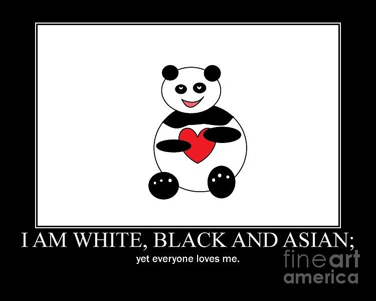 Panda Photograph - I Am White Black Asian. I Am Loving Panda by Ausra Huntington nee Paulauskaite