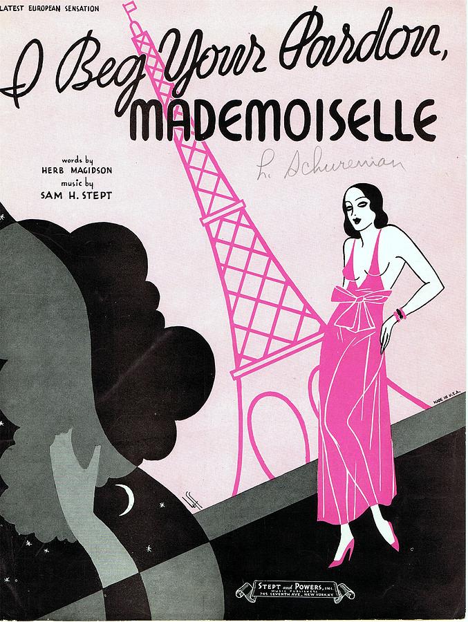 Vintage Photograph - I Beg Your Pardon Mademoiselle by Mel Thompson