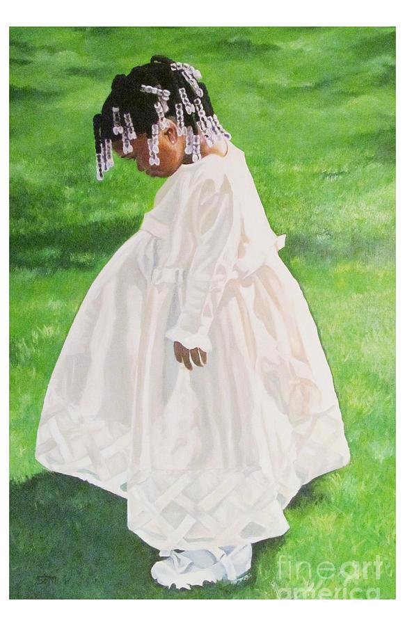 Little Girl Painting - I Dont Wanna by Sabrina Tillman McGowens
