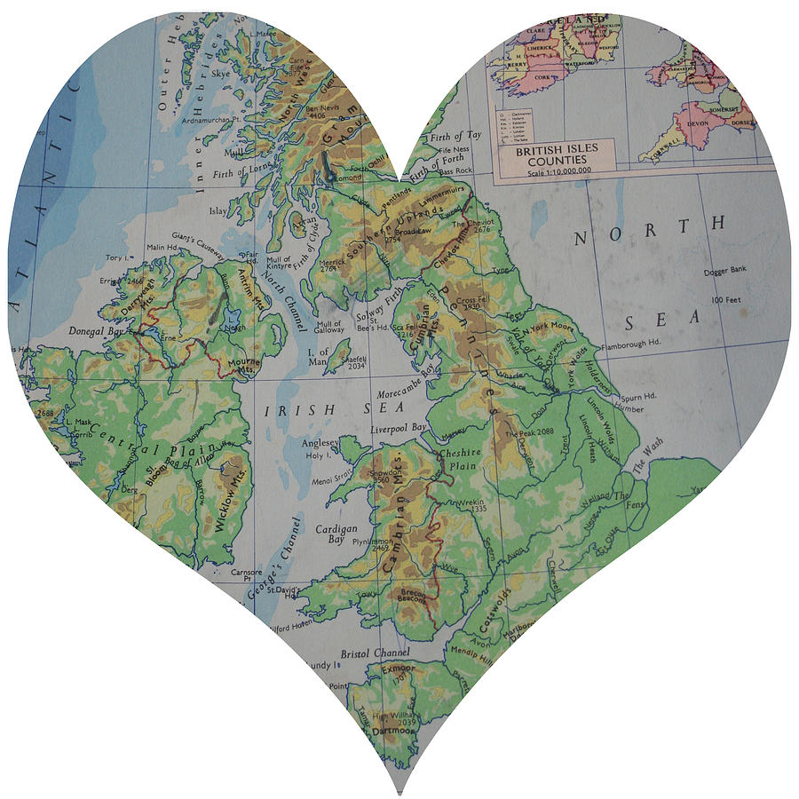 I Love England Heart Map Photograph by Georgia Clare