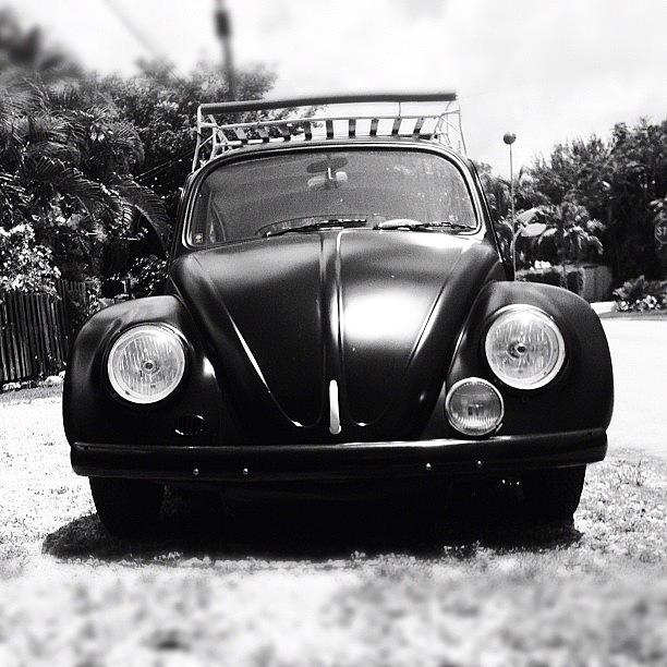 Car Photograph - I Love Matte Black Bugs. #beetle #vw by Invisible Cirkus