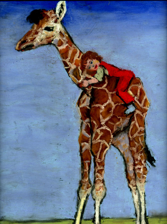 I Love My Very Own Giraffe Painting by Cheryl Whitehall