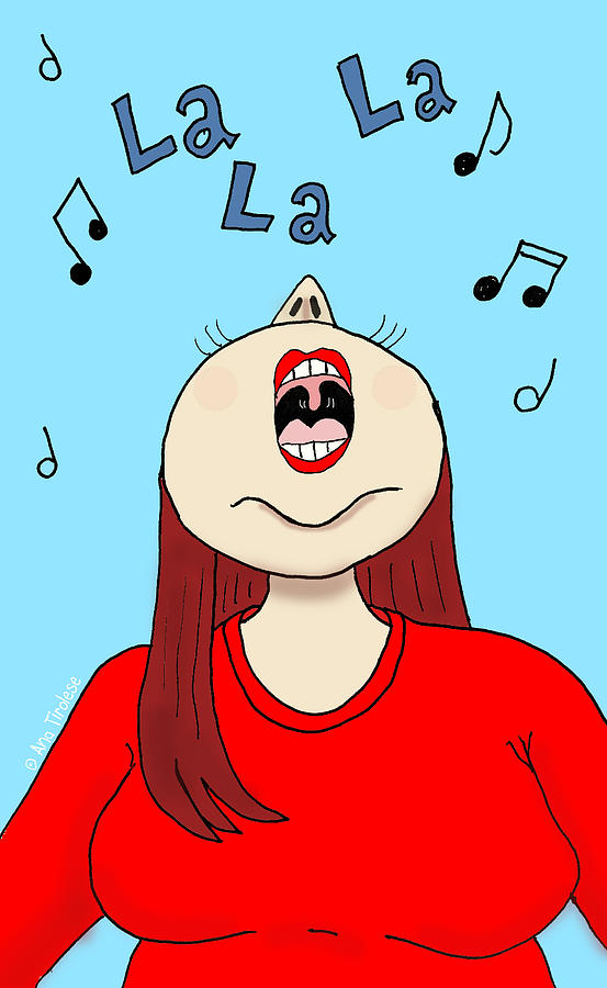 I Love to Sing Drawing by Ana Tirolese