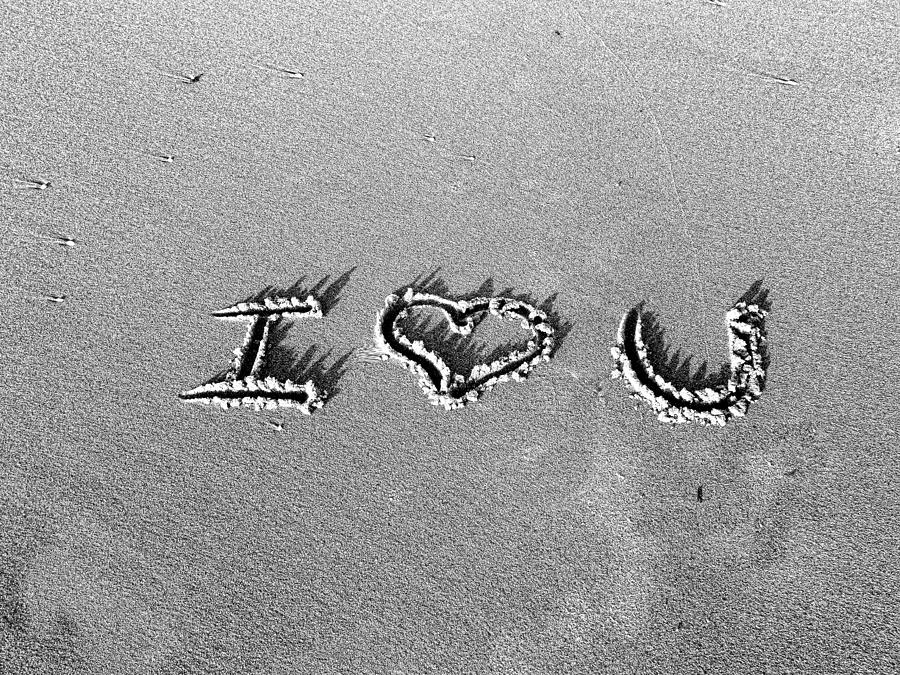 Black And White Photograph - I Love You by Dwayne  Graham
