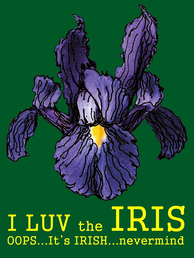 I LUV the IRIS Mixed Media by R  Allen Swezey