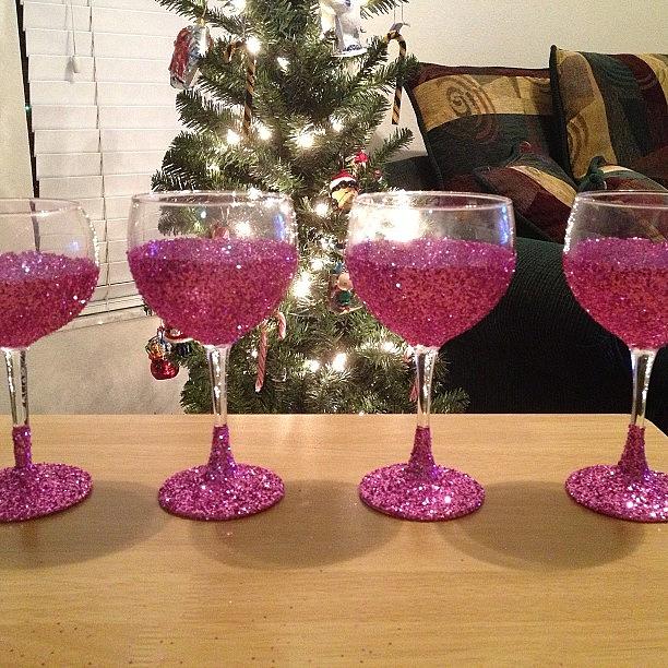 I Made These Glittery Wine Glasses For Photograph by Linda Brown