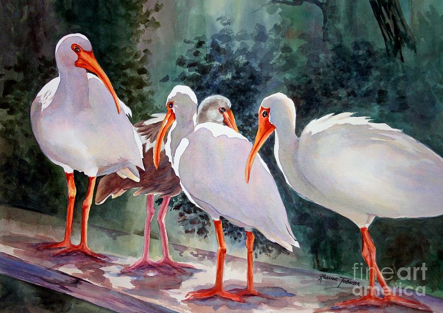 Ibis - Youngster Among Us. Painting by Roxanne Tobaison