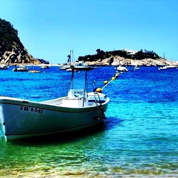 Boat Photograph - Ibiza Shore #ibiza #spain #shore #beach by David Sabat