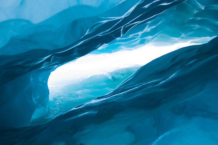 Ice Photograph - Ice Cave on the Glacier by John White