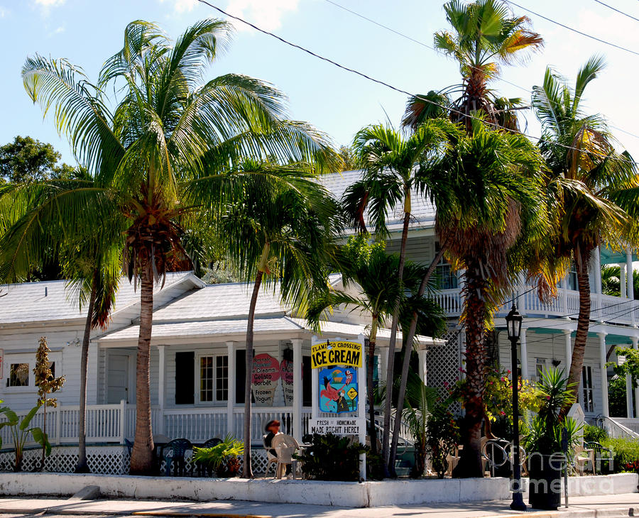 Architecture Photograph - Ice Creme Shop on Duval Key West by Susanne Van Hulst