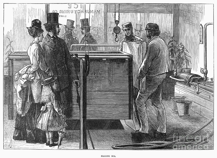 Ice Manufacture, 1874 Photograph by Granger Ice Manufacture, 1874 Photograph by Granger