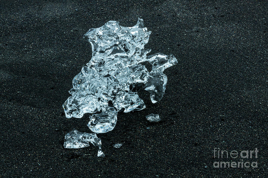 Ice on Black Sand Beach Photograph by Levin Rodriguez
