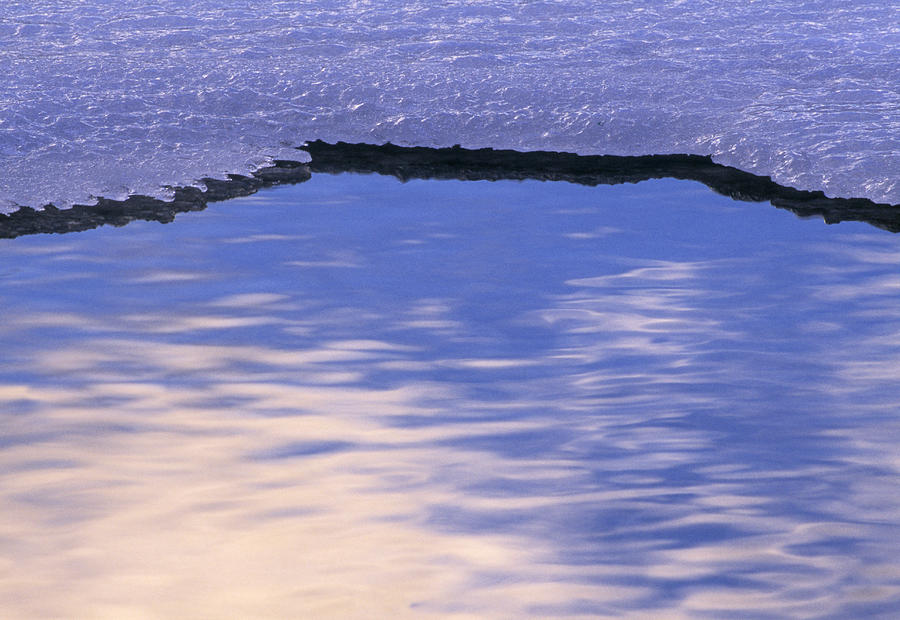 Winter Photograph - Ice On Edge Of Mt. Lorette Pond by Darwin Wiggett