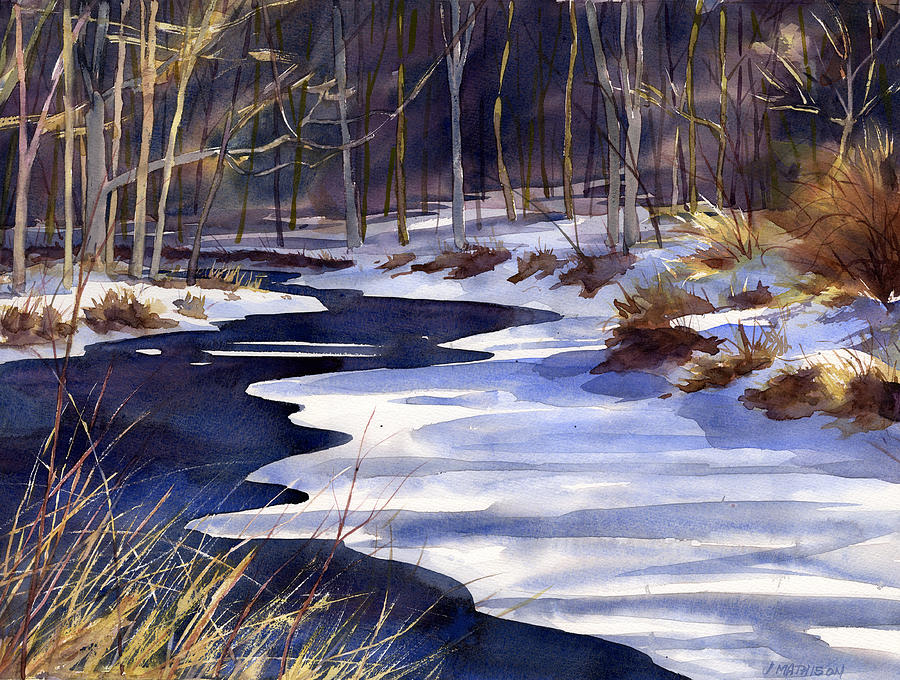 Ice on Sinking Creek Painting by Jeff Mathison
