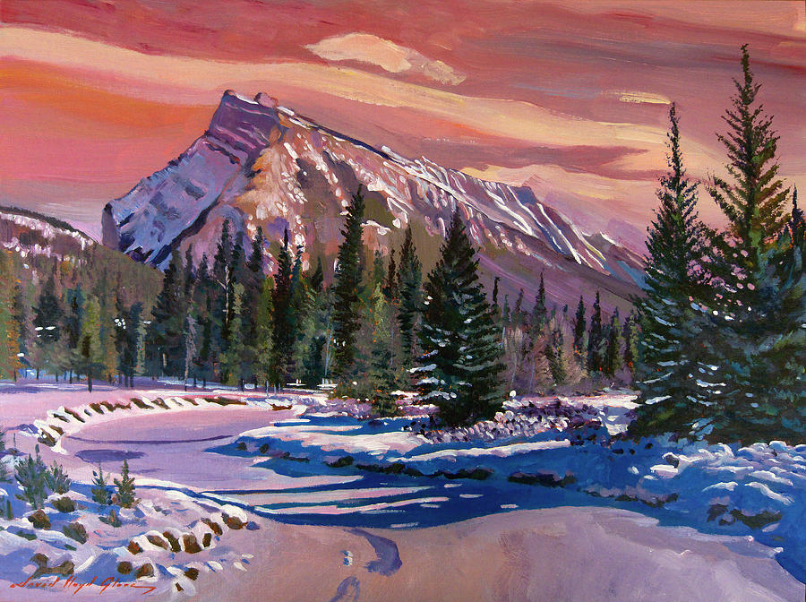 Banff National Park Painting - Ice River Sunrise by David Lloyd Glover