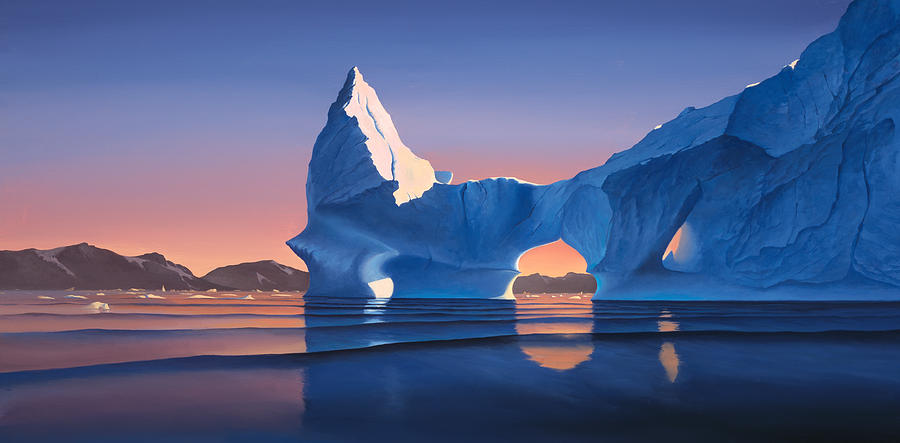 Sunset Photograph - Icebergs at sunset by Cliff Wassmann
