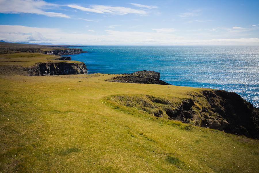 Icelandic Cliffs and Ocean Photograph by Anthony Doudt