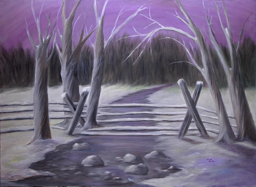 Winter Painting - Icy Aftermath by Linda Krider