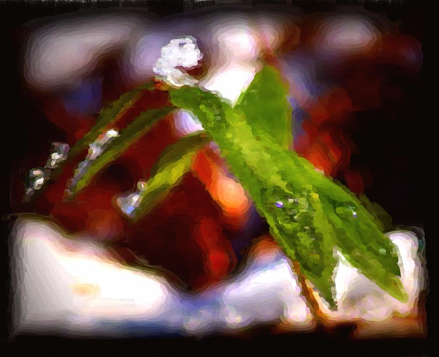 Icy Leaf Painting by Karen Harrison Brown