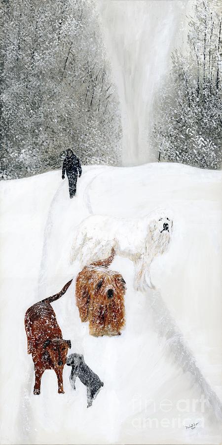 Icy Paws Painting by Michael Scott