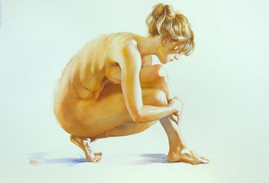 Figures Painting - iHug by Pauline Adair Figures Painting - iHug by Pauline Adair