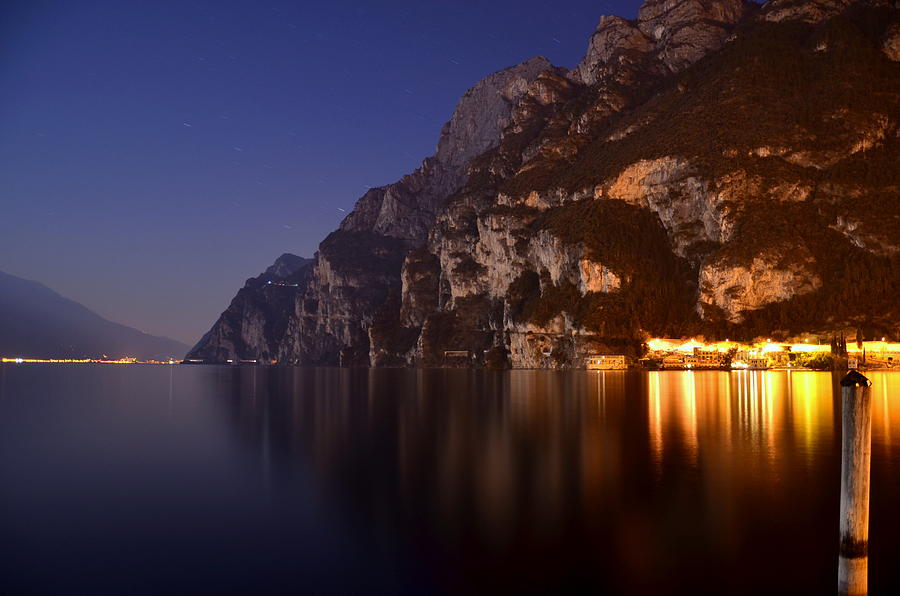 Boat Photograph - Il lago di notte by Martina Fagan