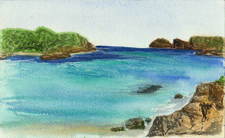 Landscape Painting - Illa de Colom by Zaida Ortega