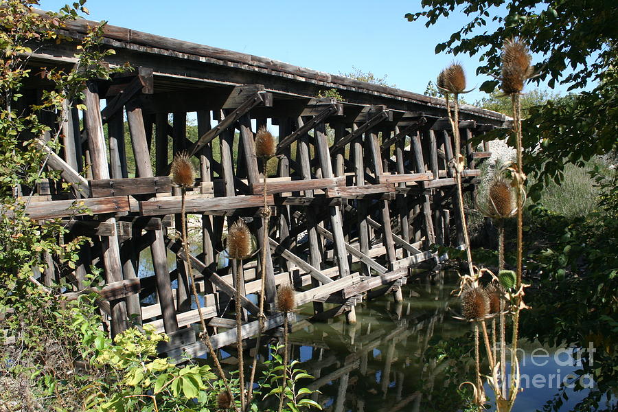 wooden train bridge