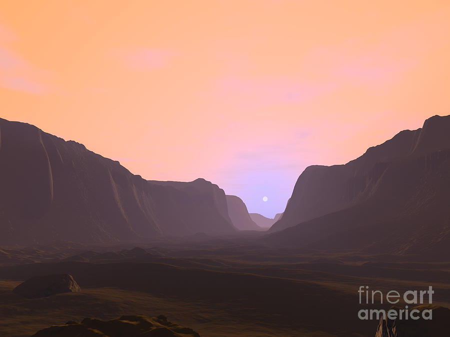 Illustration Of A Martian Sunrise Digital Art by Walter Myers