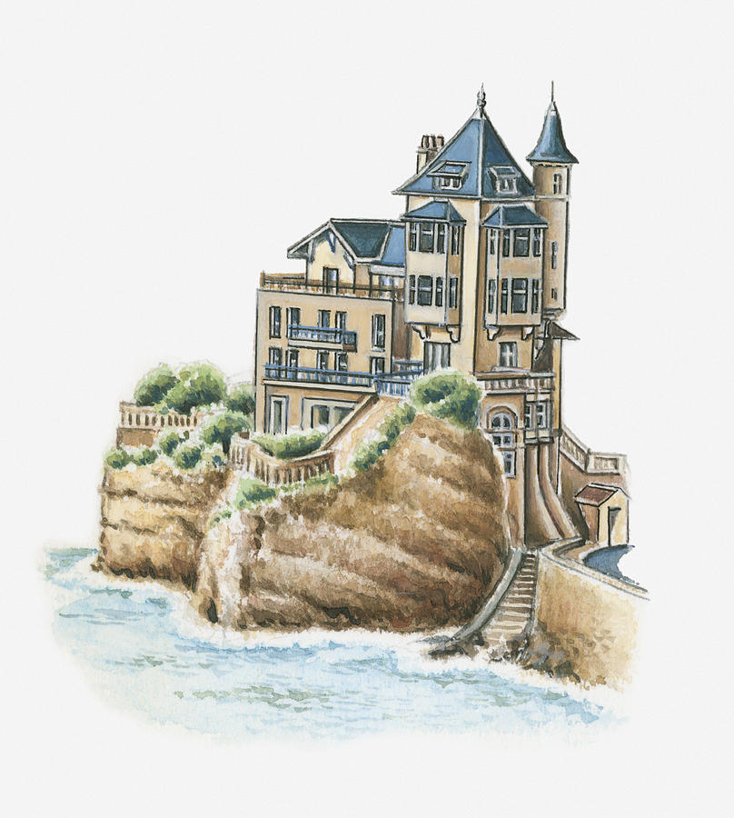 Illustration Of Villa Belza, Biarritz, Pyrenees-atlantiques, France Digital Art by Dorling Kindersley