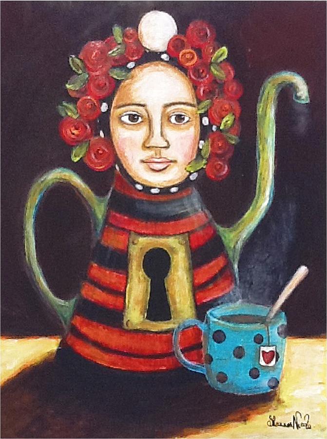 Rose Painting - Im a Lil tea pot by Shannon Nicole