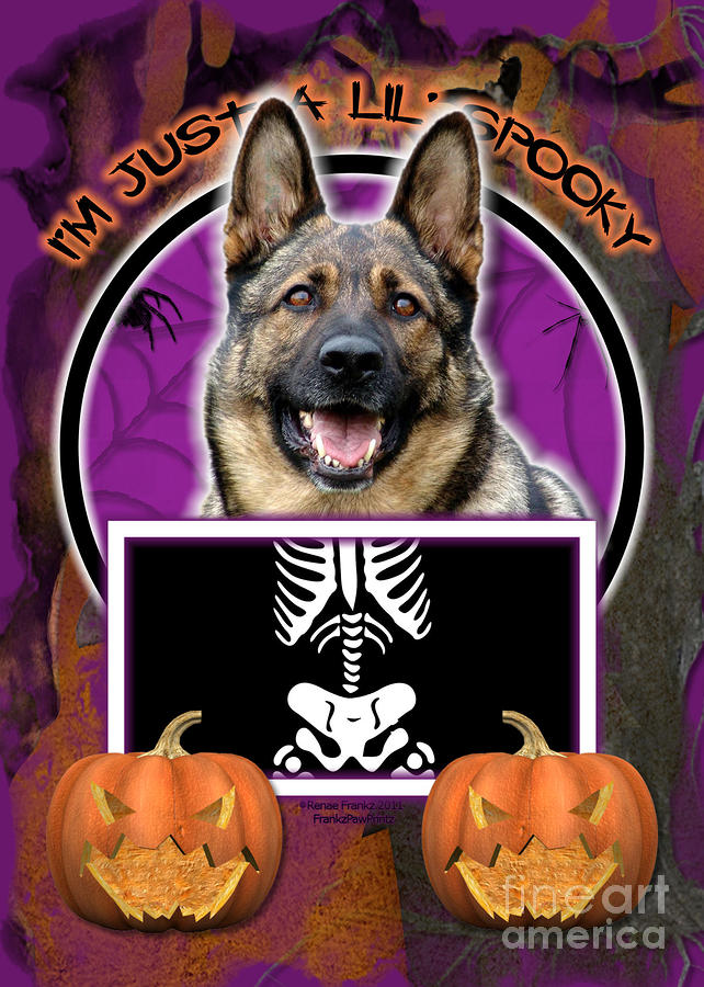 Halloween Digital Art - Im Just a Lil Spooky German Shepherd by Renae Crevalle