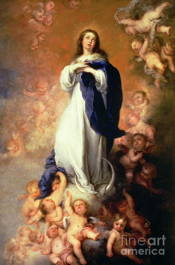 Madonna Painting - Immaculate Conception of the Escorial by Esteban Murillo