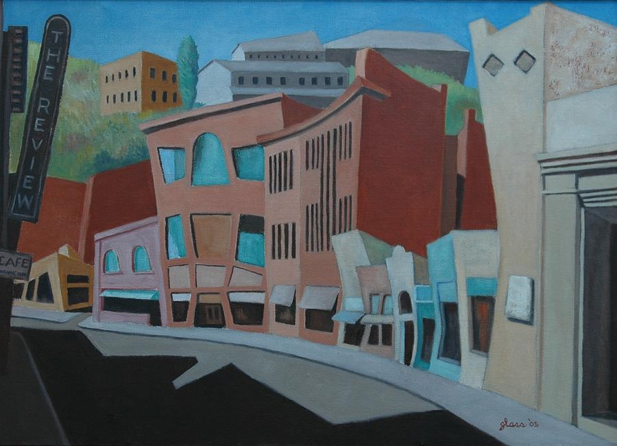 Streetscape Painting - Impresssion Main Street Bizbee Arizona by Lester Glass