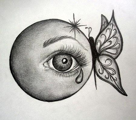 Butterfly Drawing - In a bubble by Cristy Crites